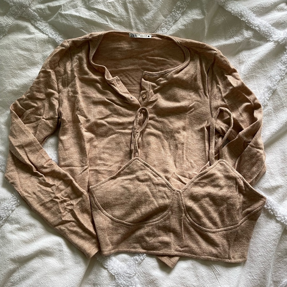 Zara bralette and cardigan size L - Picture 1 of 1